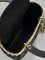 Colestore Dior Medium Lady Dior Bag in Natural Rattan & Black Matte Calfskin Cannage 24cm - 3