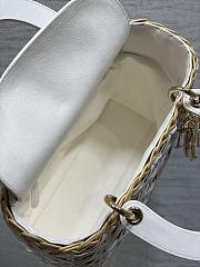 Colestore Dior Medium Lady Dior Bag in Natural Rattan & White Matte Calfskin Cannage 24cm - 5