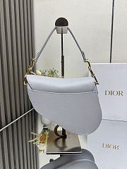 Colestore Dior Saddle Bag with Strap Cloud Grey Grained Calfskin 25.5 x 20 x 6.5 cm - 5