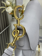 Colestore Dior Saddle Bag with Strap Cloud Grey Grained Calfskin 25.5 x 20 x 6.5 cm - 2