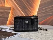 Colestore Chanel Classic Long Vanity with Chain   Braided Raffia & Gold-Tone Metal  Black 9.5 x 17 x 8cm - 1