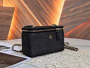 Colestore Chanel Classic Long Vanity with Chain   Braided Raffia & Gold-Tone Metal  Black 9.5 x 17 x 8cm - 6