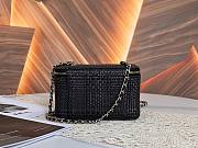 Colestore Chanel Classic Long Vanity with Chain   Braided Raffia & Gold-Tone Metal  Black 9.5 x 17 x 8cm - 3