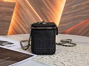 Colestore Chanel Classic Long Vanity with Chain   Braided Raffia & Gold-Tone Metal  Black 9.5 x 17 x 8cm - 5