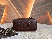 Colestore Chanel Classic Long Vanity with Chain   Braided Raffia & Gold-Tone Metal  Brown 9.5 x 17 x 8cm - 5