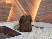 Colestore Chanel Classic Long Vanity with Chain   Braided Raffia & Gold-Tone Metal  Brown 9.5 x 17 x 8cm - 3