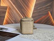 Colestore Chanel Classic Long Vanity with Chain   Braided Raffia & Gold-Tone Metal  Beige 9.5 x 17 x 8cm - 5