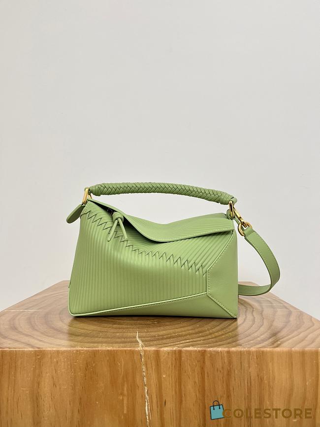 Colestore Loewe Small Puzzle Edge Diamond Top-Handle Bag in Light Green 24 x 10.5 x 16.5cm - 1