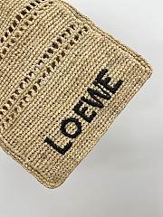 Colestore  Loewe Drawstring pocket in raffia Natural/Black 21x16x1cm - 2