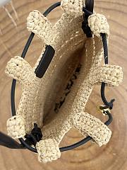 Colestore  Loewe Drawstring pocket in raffia Natural/Black 21x16x1cm - 3