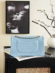 Colestore Chanel 2026 Métiers d’art   Classic 11.12 Handbag   Embroidered Denim, Glass Beads, Strass & Gold-Tone Metal  Blue, Gold & Green  15.5 x 25.5 x 6.5cm - 2