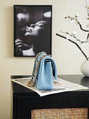 Colestore Chanel 2026 Métiers d’art   Classic 11.12 Handbag   Embroidered Denim, Glass Beads, Strass & Gold-Tone Metal  Blue, Gold & Green  15.5 x 25.5 x 6.5cm - 3