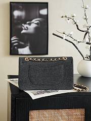 Colestore Chanel 2026 Métiers d’art   Classic 11.12 Handbag   Embroidered Denim, Glass Beads, Strass & Gold-Tone Metal Black, Gold & Green  15.5 x 25.5 x 6.5cm - 3
