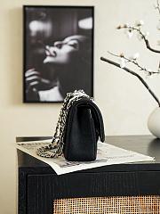 Colestore Chanel Classic Flap Bag Embroidered Feather Tweed / Wool Black White 15.5 x 25.5 x 6.5cm - 5