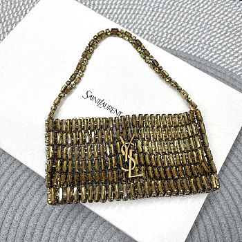 Colestore YSL EVENING bag in crystals Light Bronze Bronze-toned  Hardware 18 x 7.5 x 2.5 cm