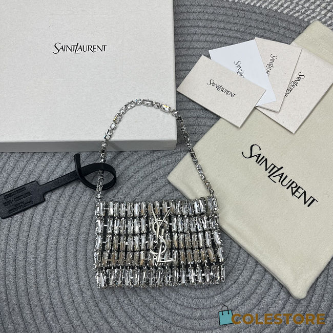 Colestore YSL Micro EVENING bag in crystals Mirror Silver-toned Hardware  11.5 x 8.5 x 2.5 cm - 1
