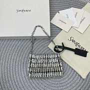 Colestore YSL Micro EVENING bag in crystals Mirror Silver-toned Hardware  11.5 x 8.5 x 2.5 cm - 5
