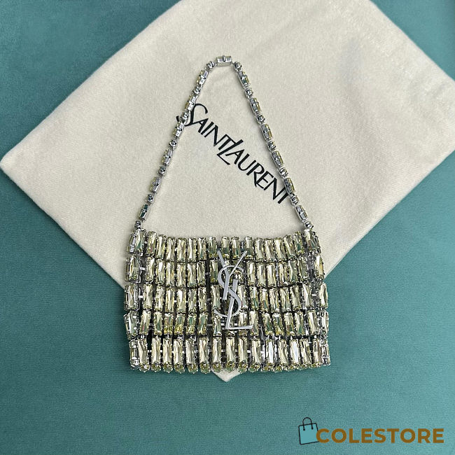Colestore YSL Micro EVENING bag in crystals Jonquille Silver-toned Hardware  11.5 x 8.5 x 2.5 cm - 1