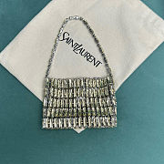 Colestore YSL Micro EVENING bag in crystals Jonquille Silver-toned Hardware  11.5 x 8.5 x 2.5 cm - 3