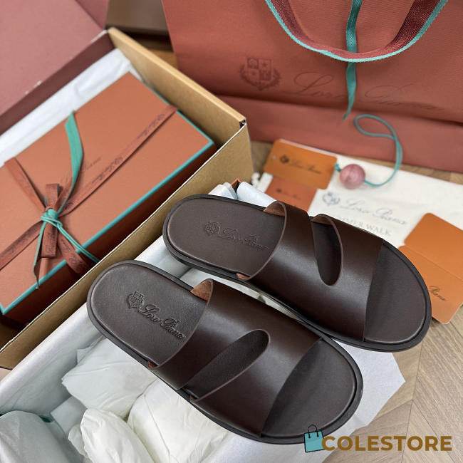 Colestore Loro Piana Man Pilat Plain Walk Sandal  Calfskin Dark Moka - 1
