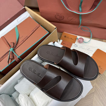 Colestore Loro Piana Man Pilat Plain Walk Sandal  Calfskin Dark Moka
