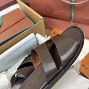 Colestore Loro Piana Man Pilat Plain Walk Sandal  Calfskin Dark Moka - 5