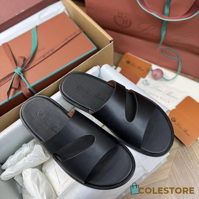 Colestore Loro Piana Man Pilat Plain Walk Sandal  Calfskin Black - 1