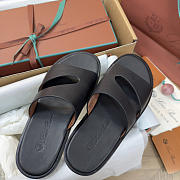 Colestore Loro Piana Man Pilat Plain Walk Sandal  Calfskin Black - 5