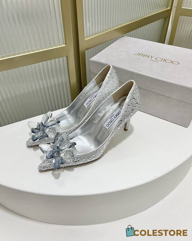Colestore  Jimmy Choo Allure Crystal Covered Pointy Toe Pumps Crystal - 1