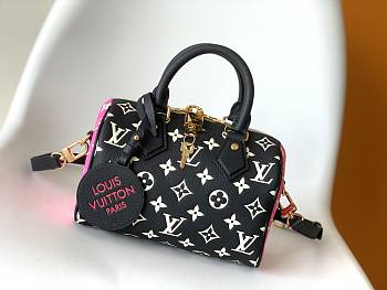 Colestore Louis Vuitton Speedy Bandouliere 20 Black/White/Pink 20.5x13.5x12cm