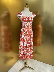 Colestore Dolce & Gabbana Majolica-Print Poplin Dress Multi-colored Draped cups - 6