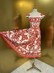 Colestore Dolce & Gabbana Majolica-Print Poplin Dress Multi-colored Draped cups - 4