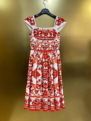 Colestore Dolce & Gabbana Majolica-Print Poplin Dress Multi-colored Draped cups - 3