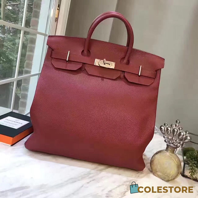 Colestore Hermes HAC 40 Togo Rouge Grenat with Palladium Hardware 40x37x24cm - 1