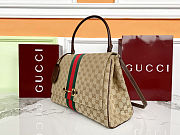 Colestore Gucci Paparazzo Large top Handle Bag Sand and Brown GG canvas 37 x 29 x 13 cm - 6