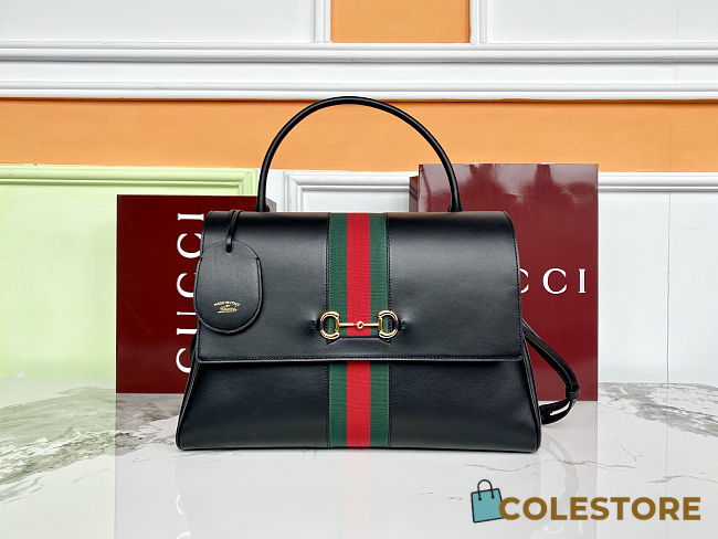 Colestore Gucci Paparazzo large top handle bag Black Leather 37 x 29 x 13 cm - 1