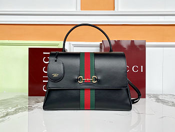 Colestore Gucci Paparazzo large top handle bag Black Leather 37 x 29 x 13 cm