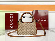 Colestore Gucci Diana Small Shoulder Bag Beige and dark brown GG canvas 24 x 15 x 5 cm - 2
