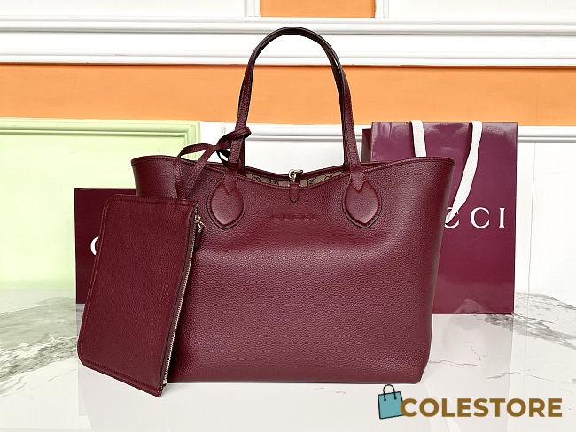 Colestore Gucci  Totissima Reversible Leather Tote Bag in Burgundy  30 (50) x 27 x 23 cm - 1