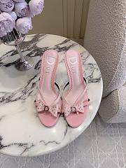 Colestore Dior Pink Bow Leather Sandal Heels - 1