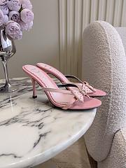 Colestore Dior Pink Bow Leather Sandal Heels - 6