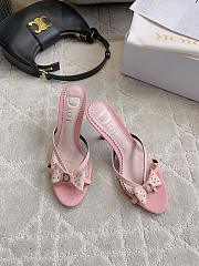 Colestore Dior Pink Bow Leather Sandal Heels - 5