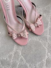Colestore Dior Pink Bow Leather Sandal Heels - 3