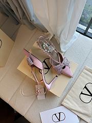 Colestore VALENTINO GARAVANI 85mm Bowow Embellished Satin Slingback Pumps Rose - 4