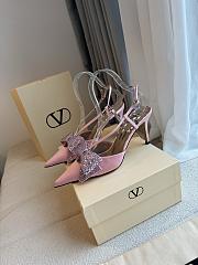 Colestore VALENTINO GARAVANI 85mm Bowow Embellished Satin Slingback Pumps Rose - 3