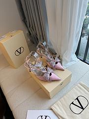 Colestore VALENTINO GARAVANI 85mm Bowow Embellished Satin Slingback Pumps Rose - 2
