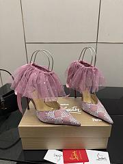Colestore Christian Louboutin doria offenbee 105 Pumps Pink Satin Women Ankle Strap - 5