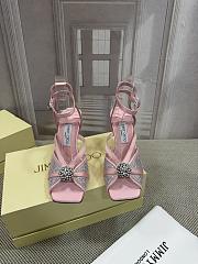 Colestore Jimmy Choo Sarai Sandal 85 Rose Mesh and Satin Sandals  - 4