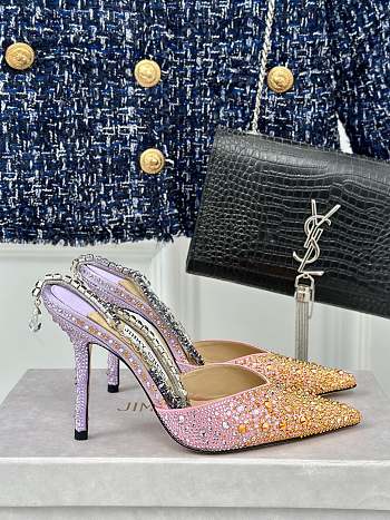 Colestore Jimmy Choo Saeda 80 Embellished Pumps in Purple