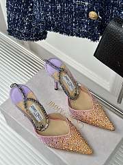 Colestore Jimmy Choo Saeda 80 Embellished Pumps in Purple - 2